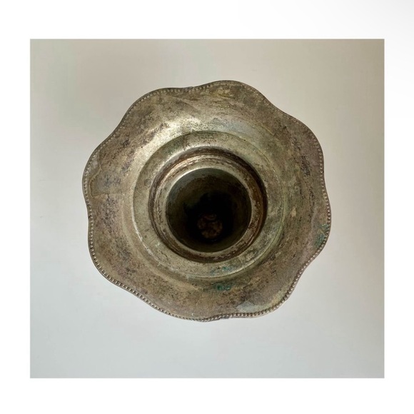 Antique Silver Metal Vessel / Object / Vase / Accent - Picture 8 of 8